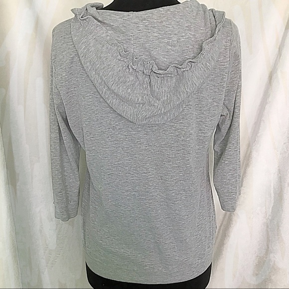 Delias Gray Crop Hoodie Sweatshirt Size XL - Picture 3 of 7